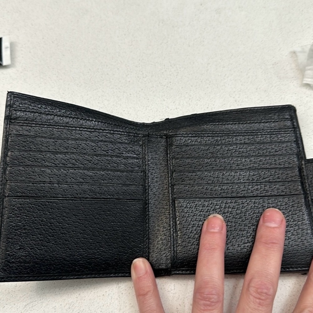 Gucci Black GG Monogram Canvas Double Snap Wallet Compact Bifold - Picture 5 of 7